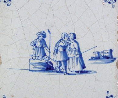 Bibelfliese Jakob küsst Rahel Fliesenbibel AT Seite 49; Fliesenbibel.de